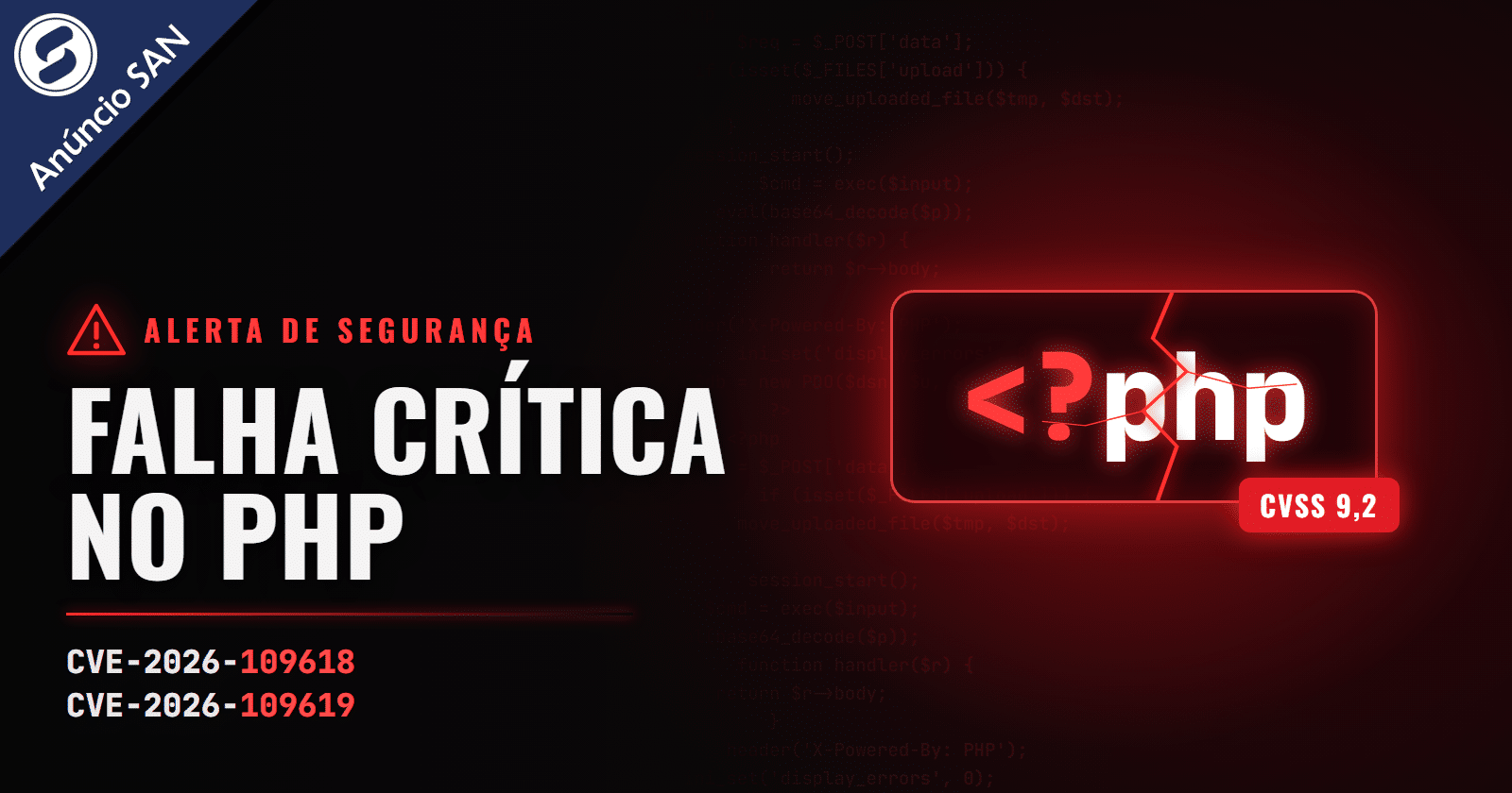 Alerta de segurança: falha crítica no PHP, CVE-2026-109618 e CVE-2026-109619
